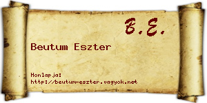 Beutum Eszter névjegykártya